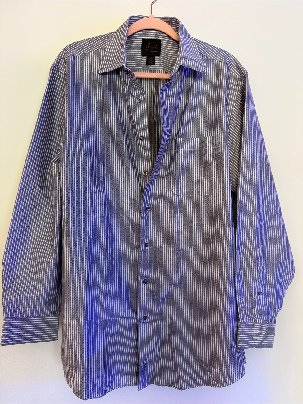 Jos. A. Bank Blue and White Striped Dress Shirt
